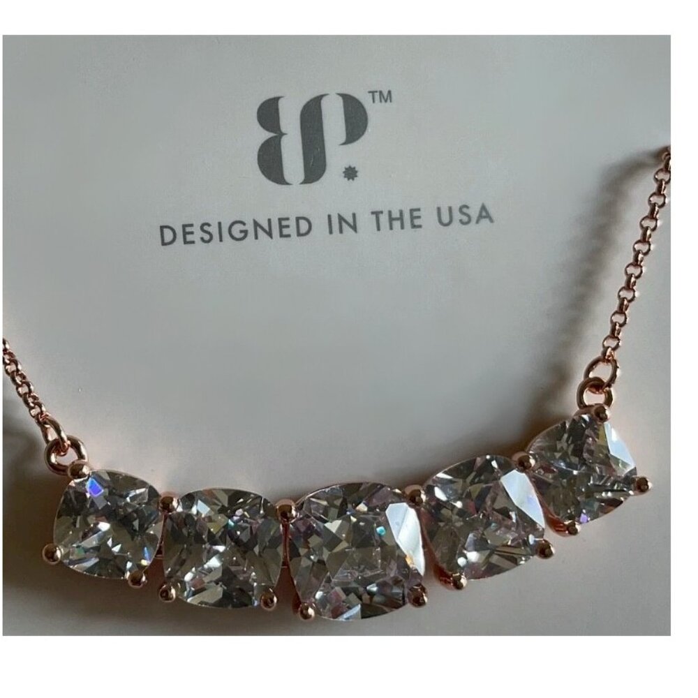 Bomb Party Divina necklace Cubic Zirconia on Rose Gold plating NK11012 - Picture 3 of 5